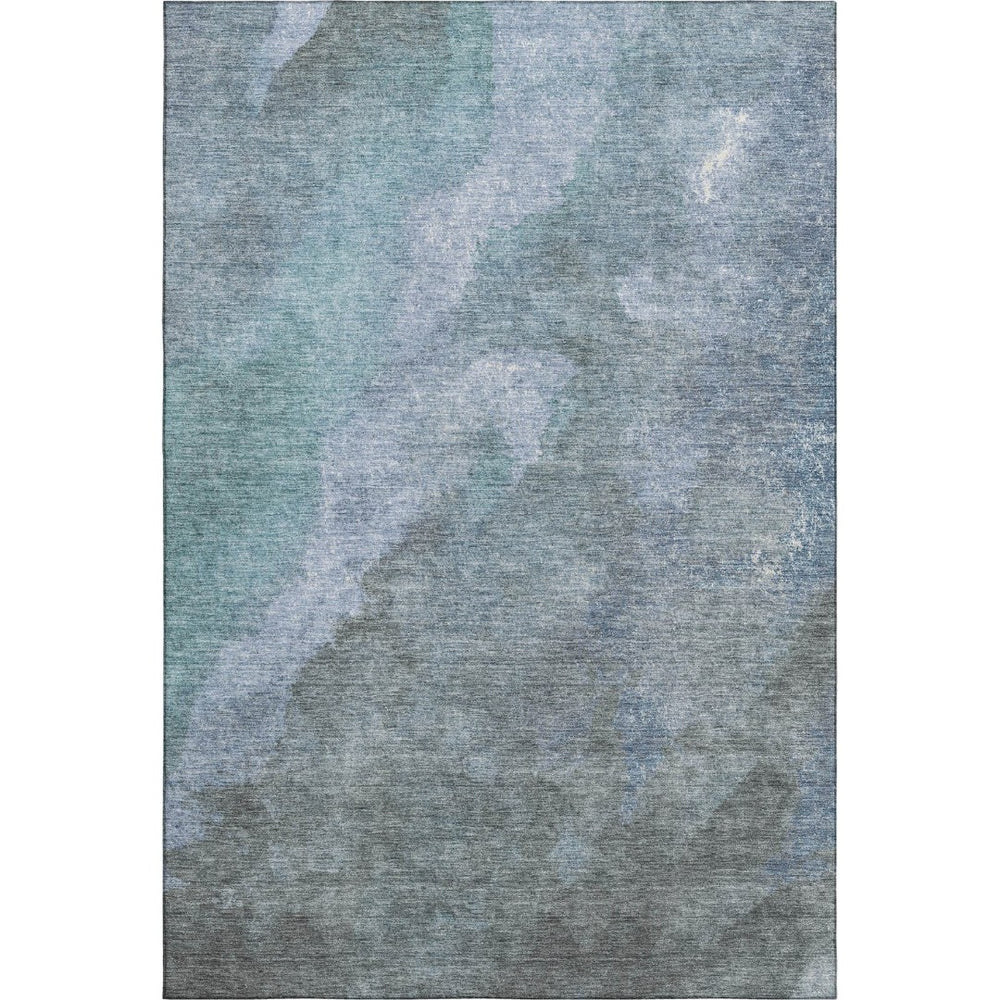 HomeRoots 9' X 12' Blue And Gray Abstract Washable Area Rug - Stylish, Durable & UV Protected for Every Home 710057