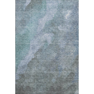 HomeRoots 10' X 14' Stylish Blue and Gray Abstract Washable Area Rug with UV Protection for Active Homes 710058