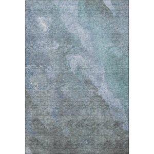 HomeRoots 10' X 14' Stylish Blue and Gray Abstract Washable Area Rug with UV Protection for Active Homes 710058