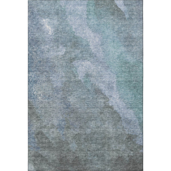 HomeRoots 10' X 14' Stylish Blue and Gray Abstract Washable Area Rug with UV Protection for Active Homes 710058