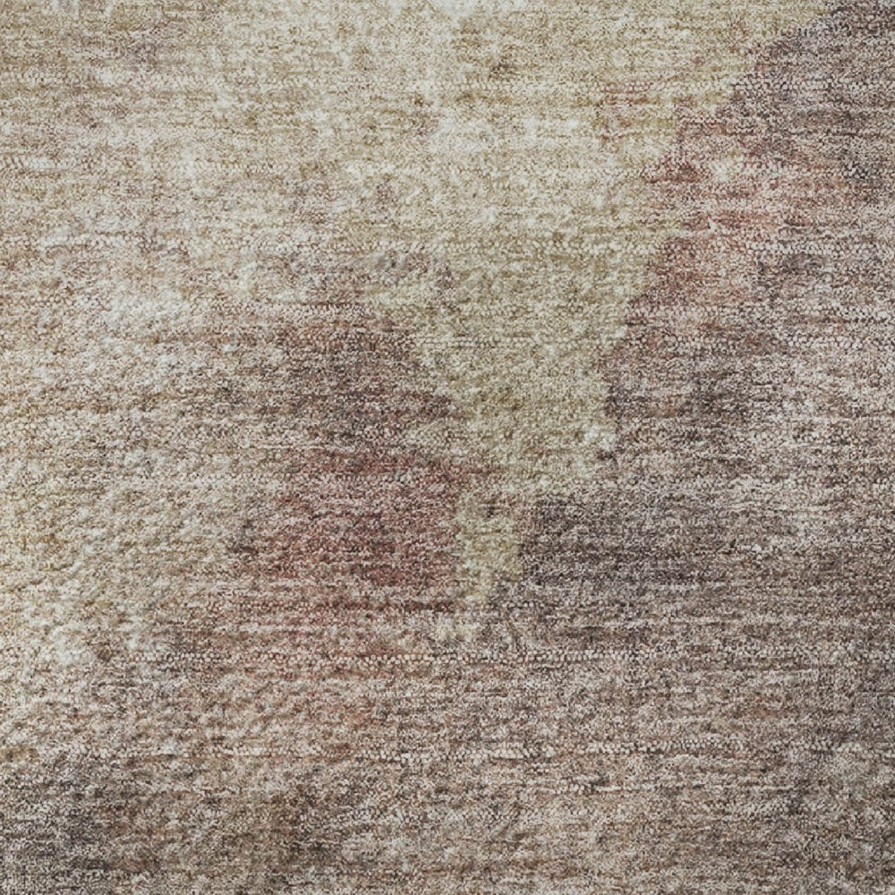 HomeRoots 5' X 8' Copper and Taupe Modern Abstract Area Rug - Washable, UV Protected, Stain-Resistant Design 710060