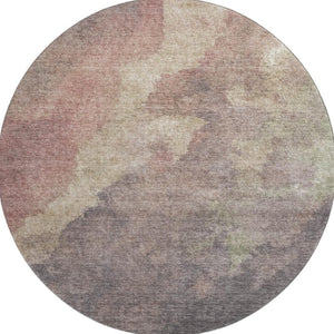 HomeRoots 8' X 10' Copper & Taupe Abstract Washable Rug with UV Protection for Modern Homes & Outdoor Spaces 710062