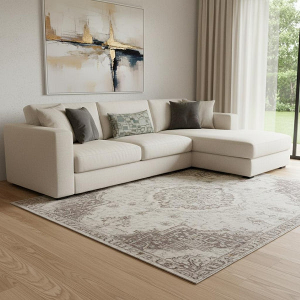 HomeRoots 9' X 12' Copper And Taupe Abstract Washable Area Rug - UV Protection, Stain Resistant, Modern Design 710063