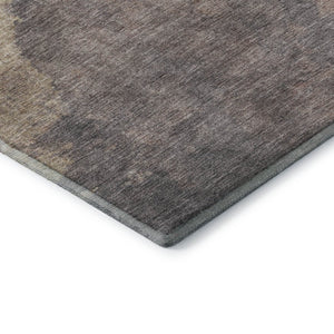 HomeRoots 10' Modern Abstract Copper & Taupe Washable Area Rug – Durable, UV Protected, Perfect for Busy Homes! 710064