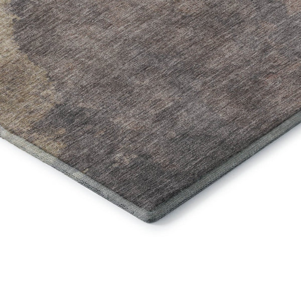 HomeRoots 10' Modern Abstract Copper & Taupe Washable Area Rug – Durable, UV Protected, Perfect for Busy Homes! 710064