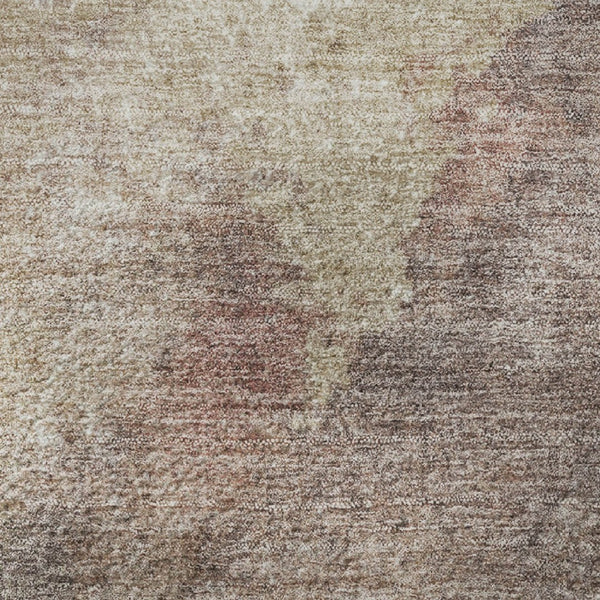 HomeRoots 10' Modern Abstract Copper & Taupe Washable Area Rug – Durable, UV Protected, Perfect for Busy Homes! 710064
