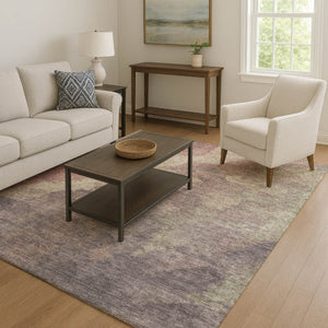HomeRoots 10' Modern Abstract Copper & Taupe Washable Area Rug – Durable, UV Protected, Perfect for Busy Homes! 710064
