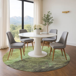 HomeRoots 8' X 10' Green and Charcoal Abstract Washable Area Rug - Durable, Stylish, UV-Protected for Homes 710068