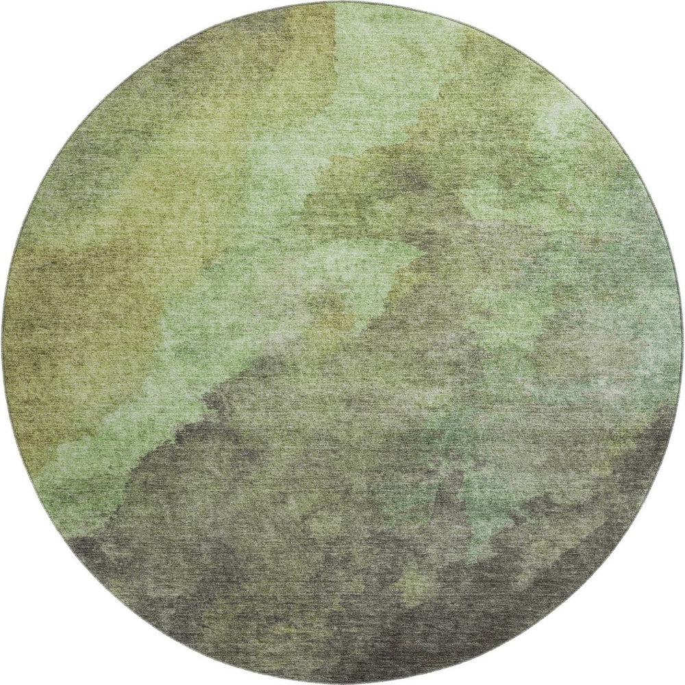 HomeRoots 8' X 10' Green and Charcoal Abstract Washable Area Rug - Durable, Stylish, UV-Protected for Homes 710068