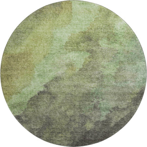 HomeRoots 8' X 10' Green and Charcoal Abstract Washable Area Rug - Durable, Stylish, UV-Protected for Homes 710068