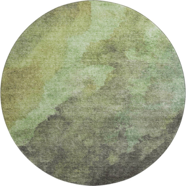 HomeRoots 8' X 10' Green and Charcoal Abstract Washable Area Rug - Durable, Stylish, UV-Protected for Homes 710068