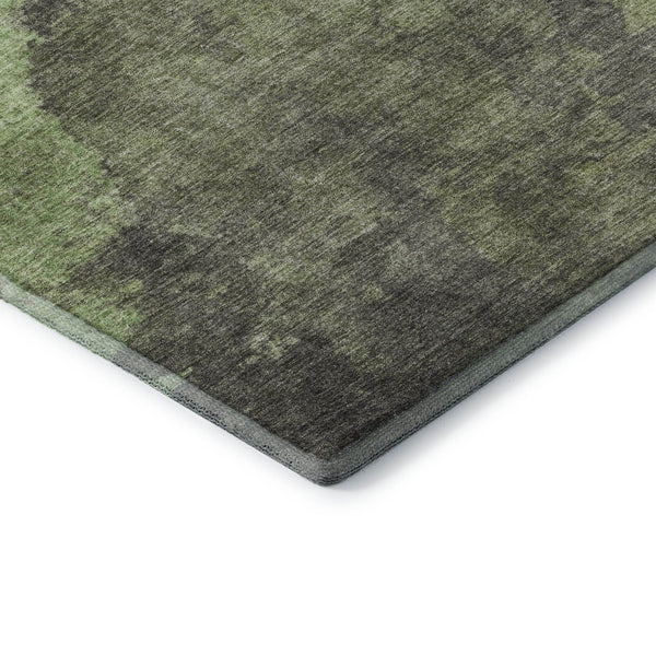 HomeRoots 8' X 10' Green and Charcoal Abstract Washable Area Rug - Durable, Stylish, UV-Protected for Homes 710068