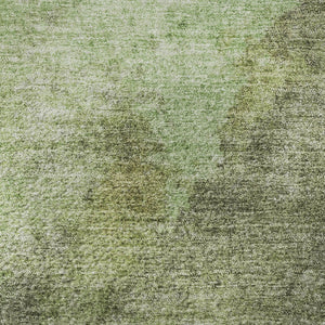 HomeRoots 8' X 10' Green and Charcoal Abstract Washable Area Rug - Durable, Stylish, UV-Protected for Homes 710068