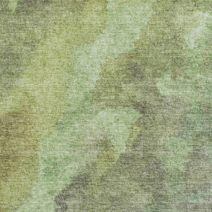 HomeRoots 9' X 12' Green And Charcoal Abstract Washable Area Rug – Stylish, Stain-Resistant, UV Protected Design 710069