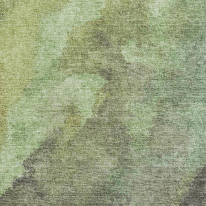 HomeRoots 10' X 14' Green & Charcoal Abstract Washable Area Rug - UV Protected, Stain Resistant, Stylish Durability 710070