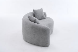 English Elm LY-042 Zen-Inspired S-Curved Dual-Depth Loveseat with Chenille Upholstery, Ready-to-Use Comfort Light Gray W2231P329726