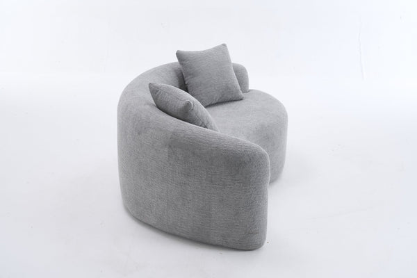 English Elm LY-042 Zen-Inspired S-Curved Dual-Depth Loveseat with Chenille Upholstery, Ready-to-Use Comfort Light Gray W2231P329726