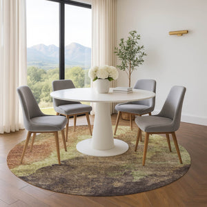 HomeRoots 8' X 10' Stylish Coffee & Taupe Abstract Washable Area Rug with UV Protection for Busy Homes 710074