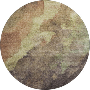 HomeRoots 8' X 10' Stylish Coffee & Taupe Abstract Washable Area Rug with UV Protection for Busy Homes 710074