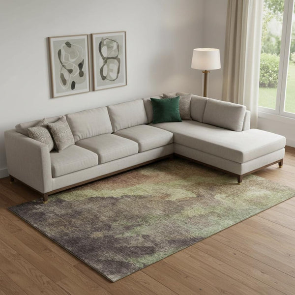HomeRoots 10' X 14' Coffee And Taupe Abstract Washable Area Rug - Durable, Stain-Resistant, UV Protected Design 710076