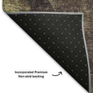 HomeRoots 10' X 14' Coffee And Taupe Abstract Washable Area Rug - Durable, Stain-Resistant, UV Protected Design 710076