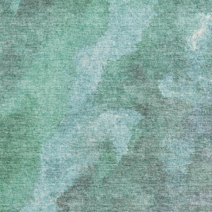 HomeRoots 5' X 8' Teal and Charcoal Abstract Area Rug – Stylish, Washable, UV-Protected for Homes with Kids & Pets 710078
