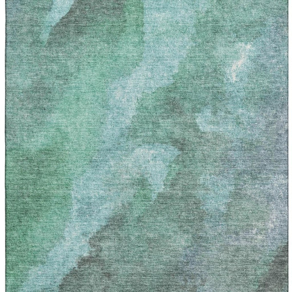 HomeRoots 5' X 8' Teal and Charcoal Abstract Area Rug – Stylish, Washable, UV-Protected for Homes with Kids & Pets 710078
