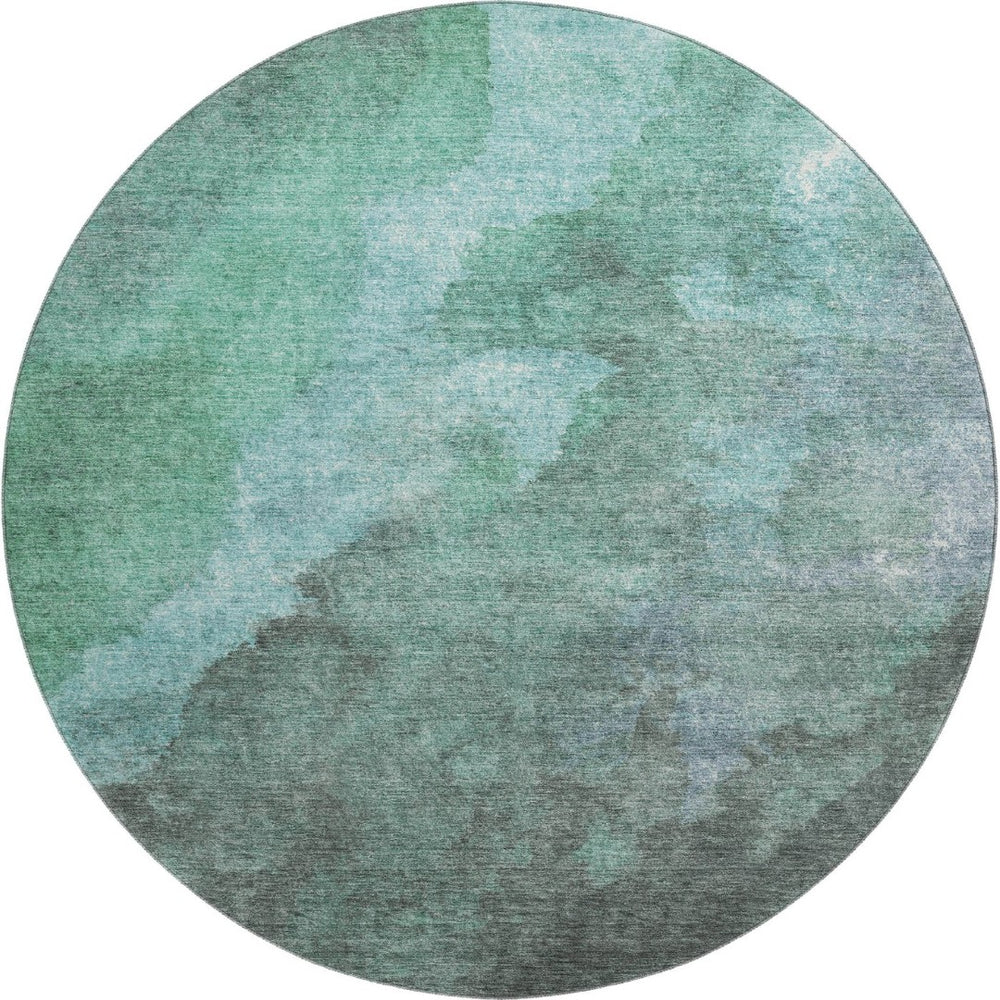 HomeRoots 8' X 10' Teal and Charcoal Abstract Washable Area Rug – Modern, Durable, UV-Protected for Busy Homes 710080
