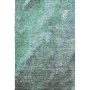 HomeRoots 9' X 12' Teal and Charcoal Abstract Area Rug – Stylish, Washable, UV Protected for High-Traffic Spaces 710081