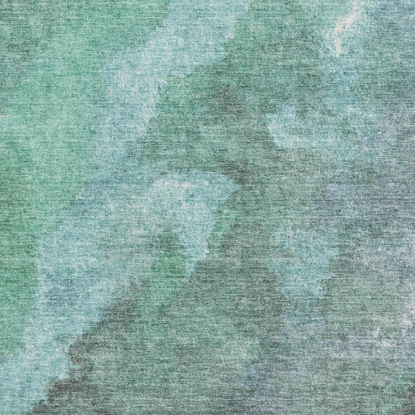 HomeRoots 9' X 12' Teal and Charcoal Abstract Area Rug – Stylish, Washable, UV Protected for High-Traffic Spaces 710081