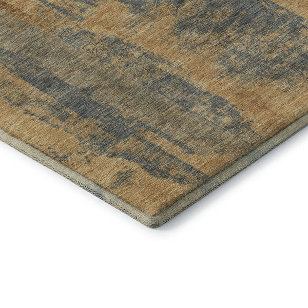 HomeRoots 8' X 10' Vibrant Gold and Blue Abstract Washable Area Rug with Stain Resistance and UV Protection 710092