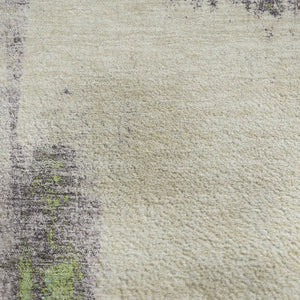 HomeRoots 5' X 8' Stylish Washable Area Rug in Green and Blue Abstract Design with UV Protection & Non-Slip Backing 710096