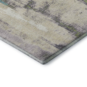 HomeRoots 8' X 10' Linen Green and Blue Abstract Washable Area Rug - UV Protected, Durable, Stylish Comfort 710098