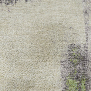 HomeRoots 8' X 10' Linen Green and Blue Abstract Washable Area Rug - UV Protected, Durable, Stylish Comfort 710098