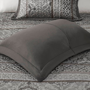 English Elm 5-piece Queen Jacquard Bedspread Set with Leaf Ironwork Motifs Shams and Throw Pillows B035P408228