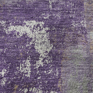 HomeRoots 8' X 10' Stylish Purple and Ivory Abstract Washable Area Rug - UV Protected, Stain Resistant & Easy Care 710110
