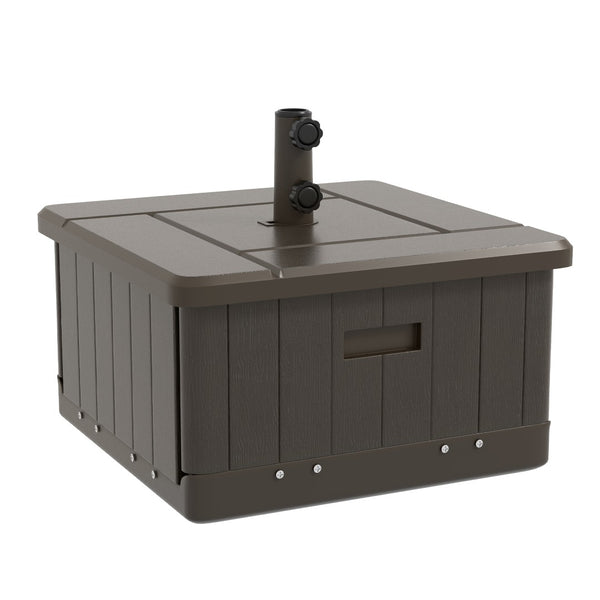 English Elm Outsunny 3-In-1 Outdoor Umbrella Base And Coffee Table, Durable Flower Box Planter With Wheels W2225P174276-GIGA