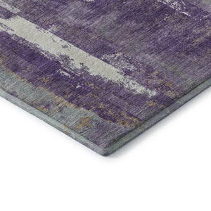 HomeRoots 9' X 12' Purple And Ivory Abstract Area Rug - Washable, UV Protected, Non-Slip, Modern Design Essential 710111
