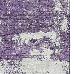 HomeRoots 9' X 12' Purple And Ivory Abstract Area Rug - Washable, UV Protected, Non-Slip, Modern Design Essential 710111