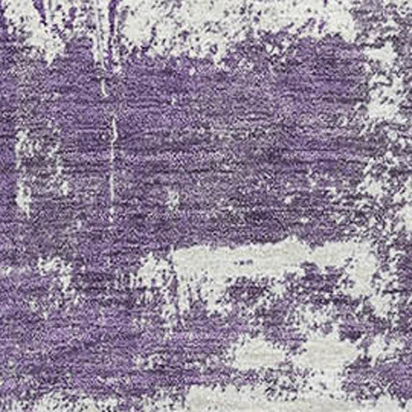 HomeRoots 10' X 14' Purple & Ivory Abstract Area Rug - Washable, UV Protected, Stain Resistant for Family Spaces 710112