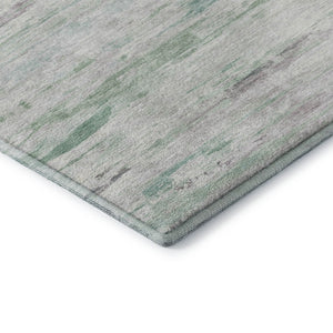 HomeRoots 8' X 10' Artichoke Green Abstract Washable Area Rug with UV Protection for Modern Homes & Families 710122