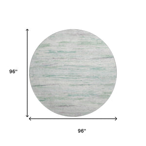 HomeRoots 8' X 10' Artichoke Green Abstract Washable Area Rug with UV Protection for Modern Homes & Families 710122