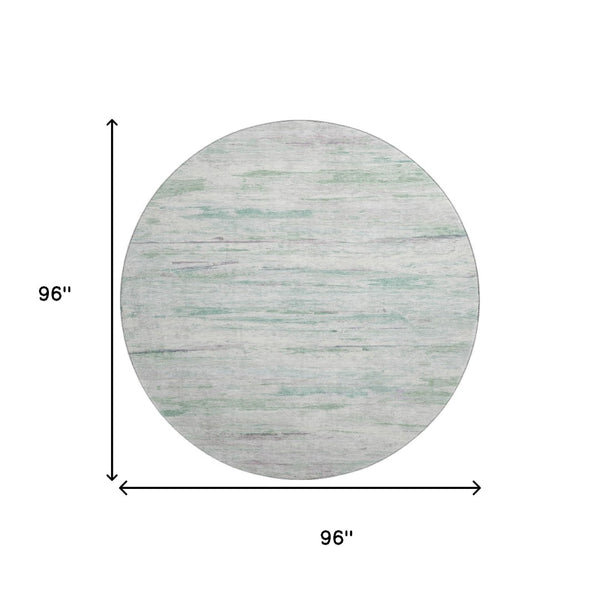 HomeRoots 8' X 10' Artichoke Green Abstract Washable Area Rug with UV Protection for Modern Homes & Families 710122
