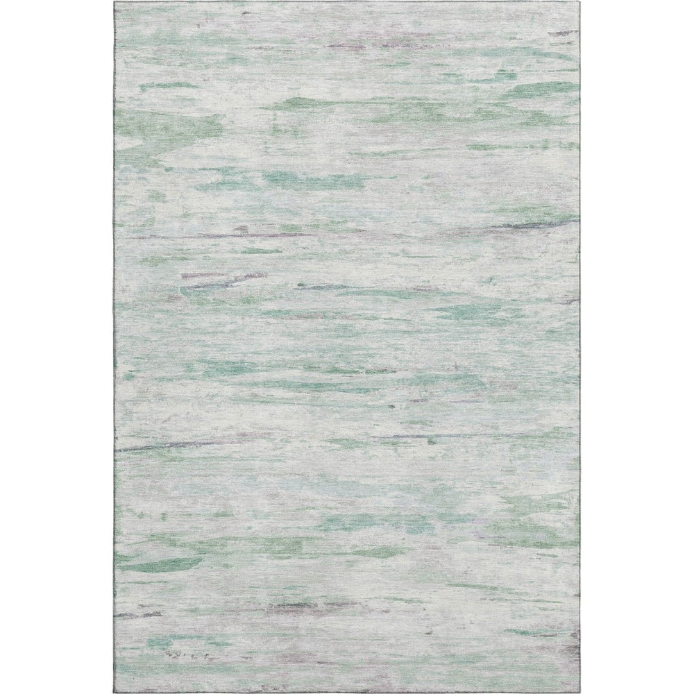HomeRoots 9' X 12' Stylish Artichoke Green Abstract Washable Area Rug with UV Protection for Modern Homes 710123