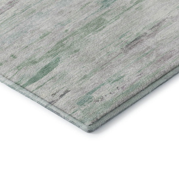HomeRoots 9' X 12' Stylish Artichoke Green Abstract Washable Area Rug with UV Protection for Modern Homes 710123