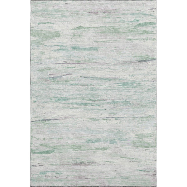 HomeRoots 10' X 14' Artichoke Green Abstract Washable Area Rug with UV Protection for Stylish Living Spaces 710124