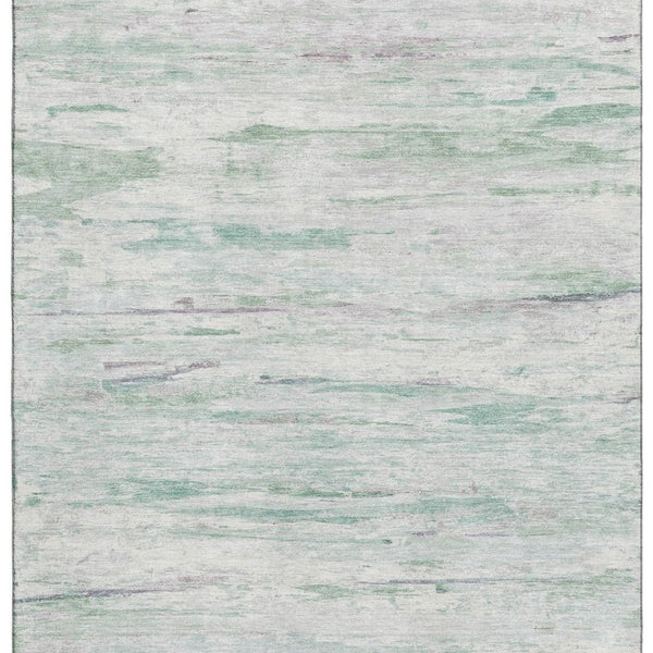 HomeRoots 10' X 14' Artichoke Green Abstract Washable Area Rug with UV Protection for Stylish Living Spaces 710124