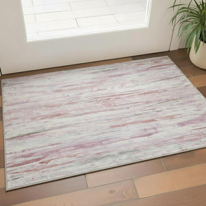 HomeRoots 5' X 8' Blush and Ivory Abstract Area Rug - Stylish, Washable, UV-Protected & Pet-Friendly Design! 710126