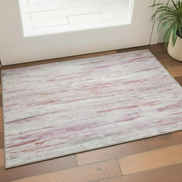 HomeRoots 5' X 8' Blush and Ivory Abstract Area Rug - Stylish, Washable, UV-Protected & Pet-Friendly Design! 710126