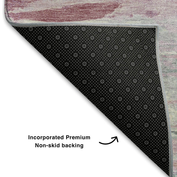 HomeRoots 5' X 8' Blush and Ivory Abstract Area Rug - Stylish, Washable, UV-Protected & Pet-Friendly Design! 710126